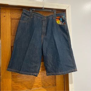 Coogi Jeans Kings Of Color Graphic Denim Shorts Men's Size 42 Embroidered